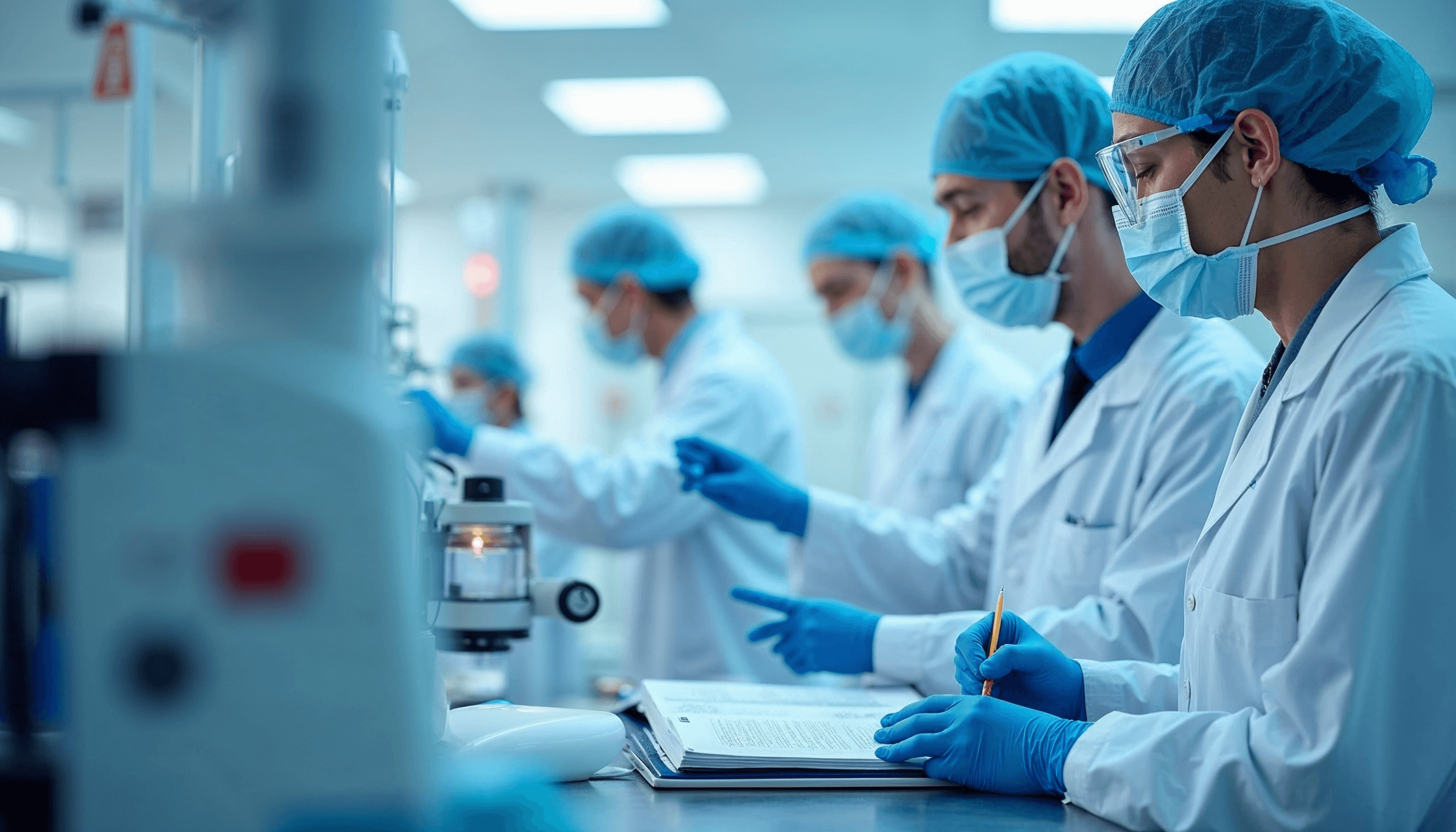 Medical team performing bone marrow transplant procedure at Biruni Hospital